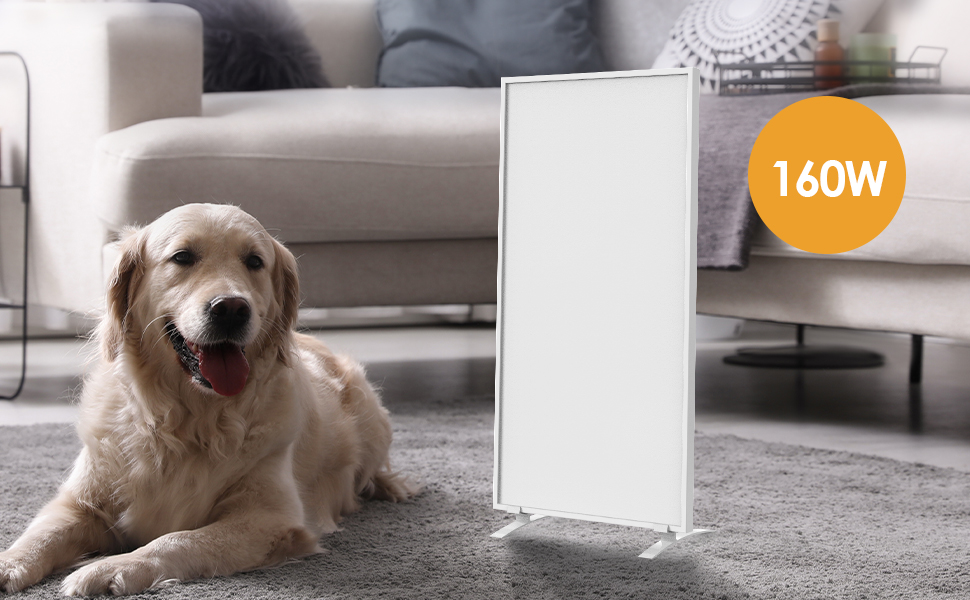 Інфрачервовий обігрівач Byecold 300W зі Standfüßen (ніжки), електричний, економний, з захистом від перегріву, білий