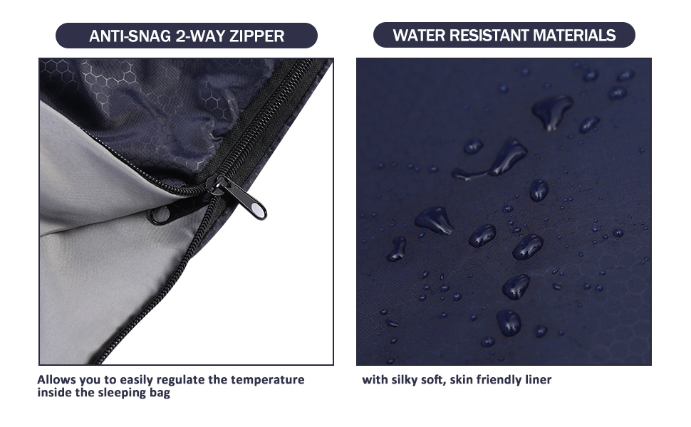 Lightweight Waterproof Sleeping Bag for Adults - Cold Weather Sleeping Bag for Camping, Hiking, and Outdoor Travel | Compression Bag Included