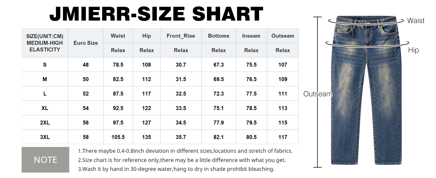 Чоловічі широкі джинси JMIERR Baggy Y2K Denim Streetwear Raw Loose Fit Hip Hop XXL темно-сині