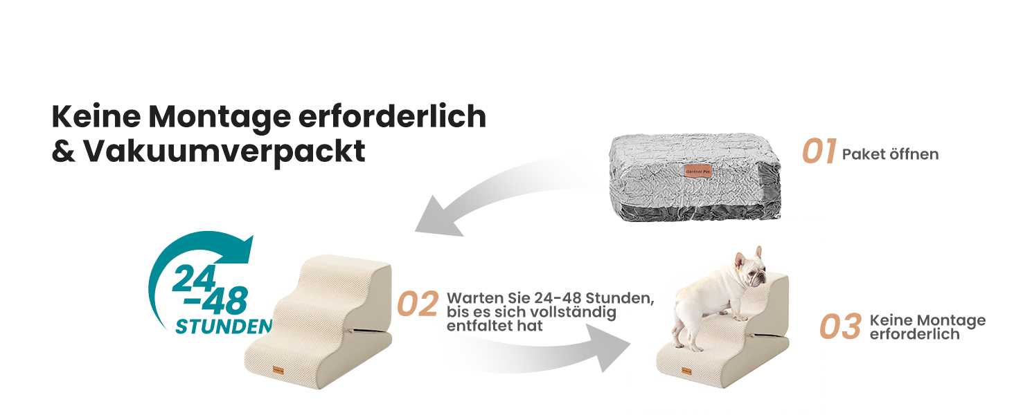 Сходинки для собак Gardner Pet - 3 сходинки, 35/42 см, з водонепроникним покриттям, для маленьких собак, з високощільних матеріалів