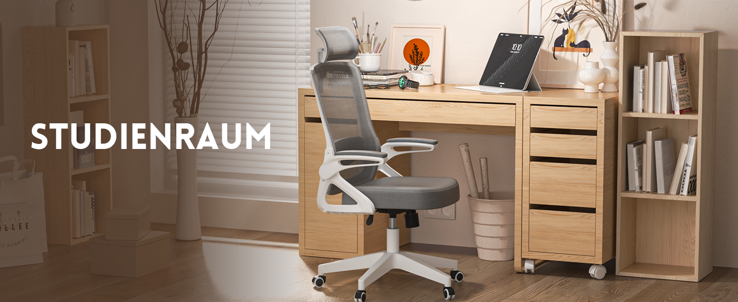 Ергономічне крісло для офісу та геймінгу з регульованими підлокітниками, широке сидіння