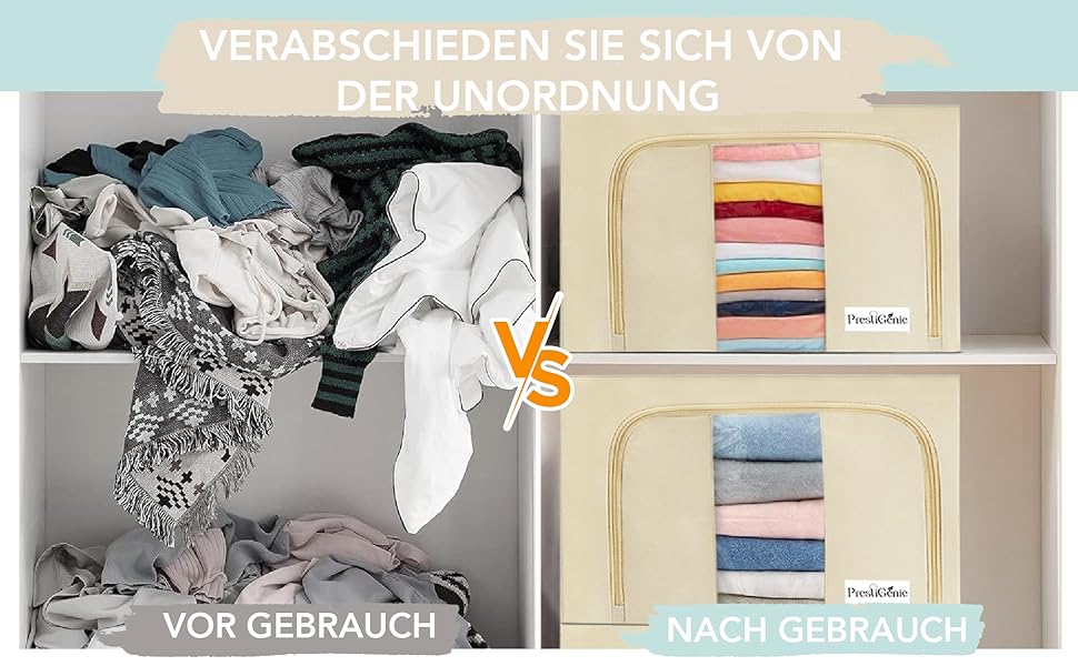 Органайзер для одягу Prestigénie, 3 шт., місткість 24 л (66 л), з прозорим вікном