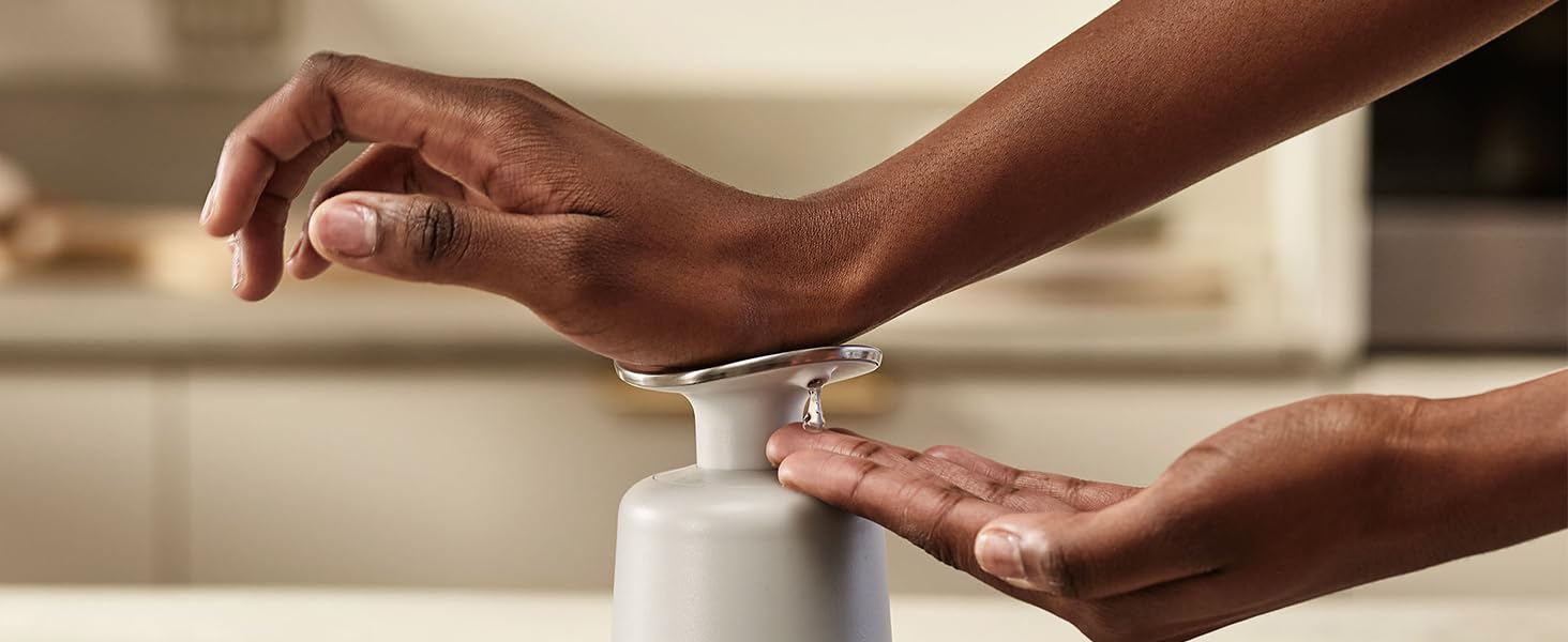 Seifensпender Joseph Joseph Presto Edelstahl з широкою помпою, нержавіюча сталь, сірий/зелений