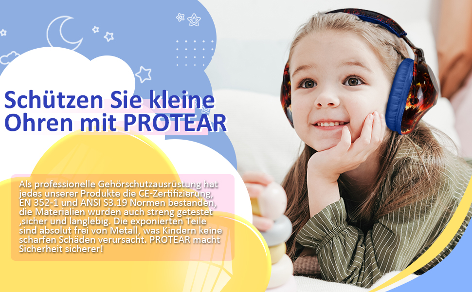 Навушники для захисту від шуму для дітей з аутизмом, SNR 28 dB. Ідеально для феєрверків та концертів.