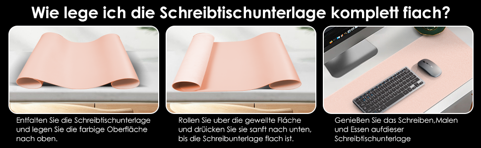 Підкладка для столу Vicwe з екошкіри PU, 80x40 см, рожева - килимок для миші, захист для офісу та дому