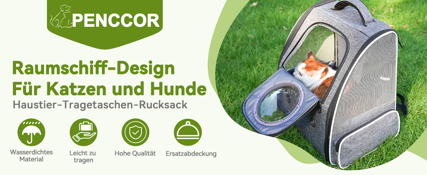 Рюкзак-переноска для котів та собак PENCCOR, розширюваний, сірий. Зручний рюкзак-транспортер для подорожей з домашніми тваринами. Дихаючий рюкзак для великих котів та маленьких собак.