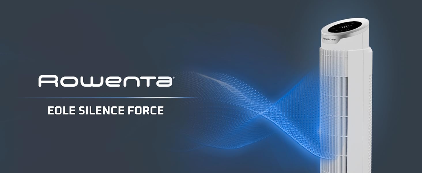 Вентилятор підлоговий Rowenta Eole Silence Force VU7025F0: потужний, тихий, 8 швидкостей, пульт, таймер, поворот 90°