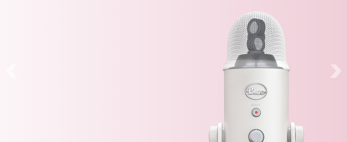 Мікрофон Logitech G Blue Yeti USB для стрімінгу, подкастів та запису (білий). Преміум-якість, Blue VO!CE, сумісний з PC та комп'ютером.