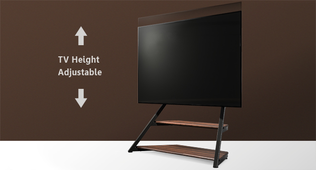 FITUEYES Modern TV Stand for 75-100 inch TVs - Adjustable Height, Swivel, Wood & Metal, Cable Management, VESA 800x600, Eiffel Series