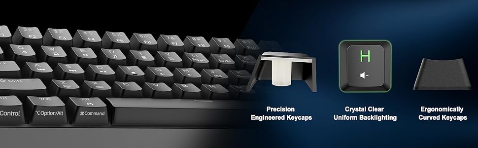Dierya DK61se - Механічна ігрова клавіатура 60% з Blue Clicky Switch, Anti-Ghosting, USB-C, US Layout, білий корпус