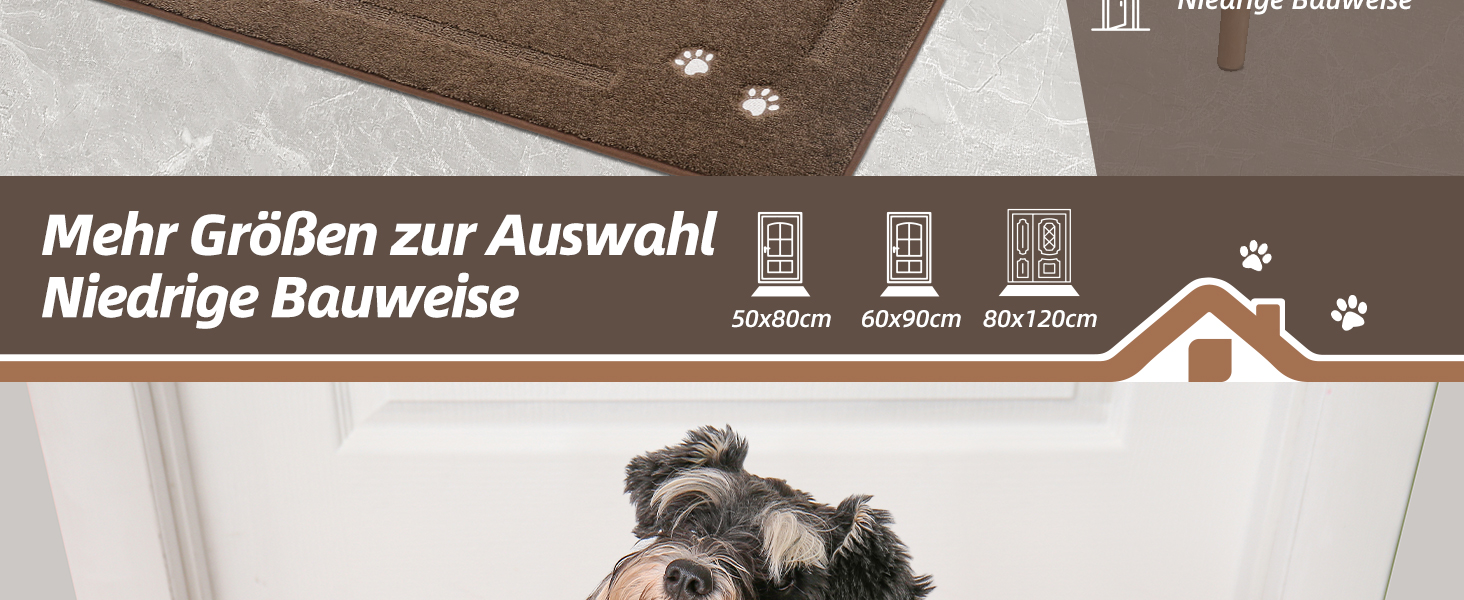 Килимок для дому BEQHAUSE 80x120 см, миючий, для входу, переднього та заднього дверей, коридору (колір: коричневий)