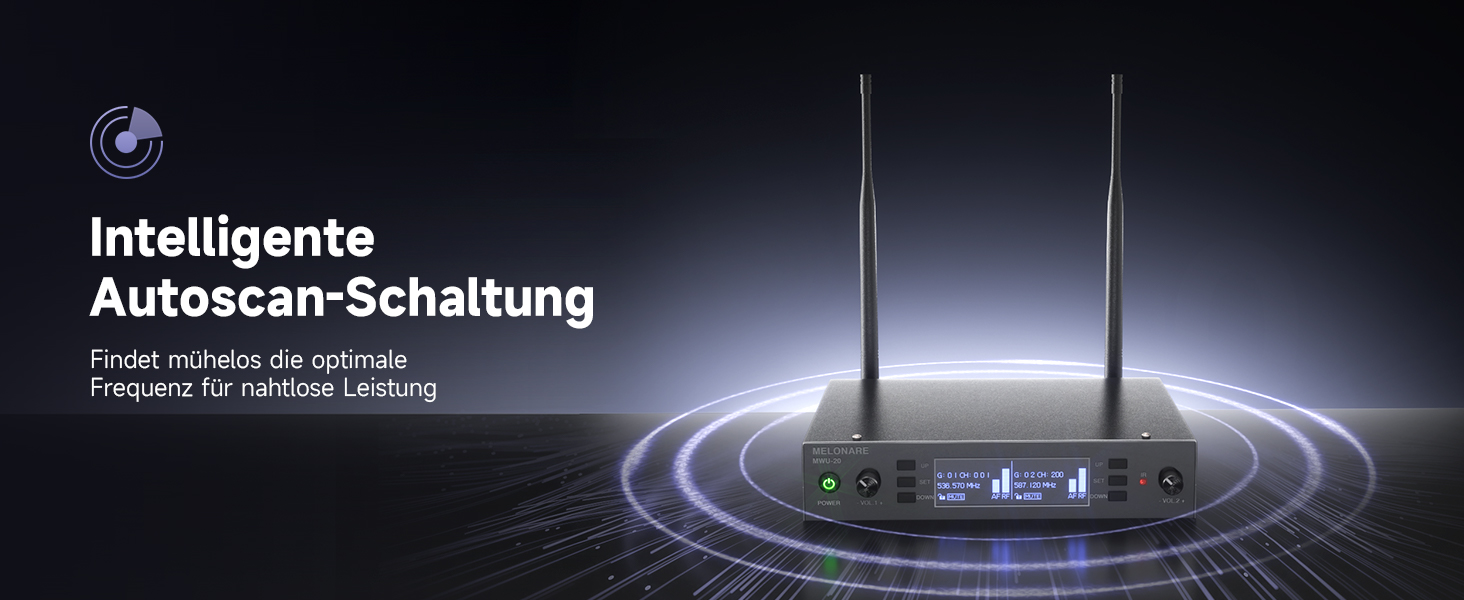 Система бездротового мікрофону Dual Channel MELONARE, професійний комплект, UHF, дальність 100 м, для співу, караоке, церкви