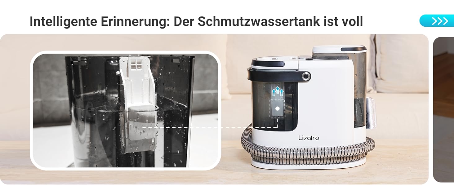 Апарат для чищення м'яких меблів та килимів: волого-пилосос 15 kPa, бак 1.6 л, компактний пароочисник, самоочищення, для дому та авто