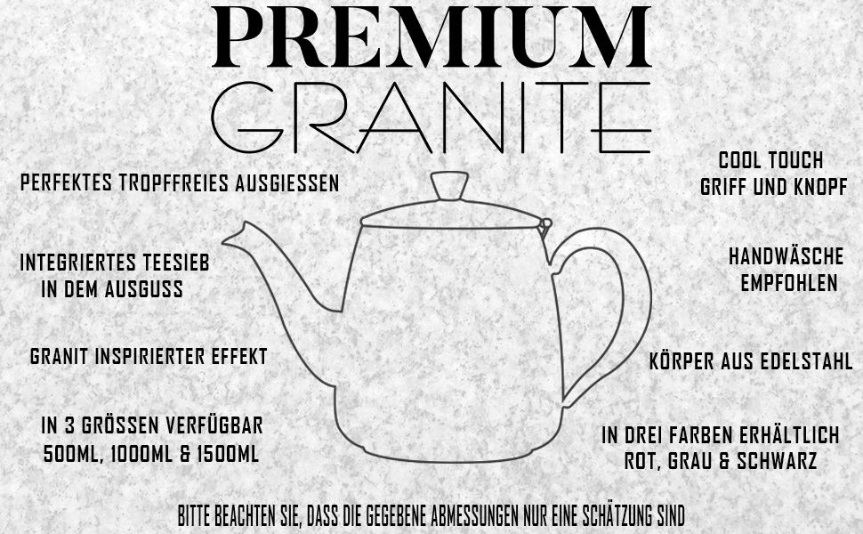 Чайник Café Olé PT-048 преміум, 1,4 л, нержавіюча сталь 18/10, безкапельний носик, порожнисті ручки, відкидна кришка, червоний граніт