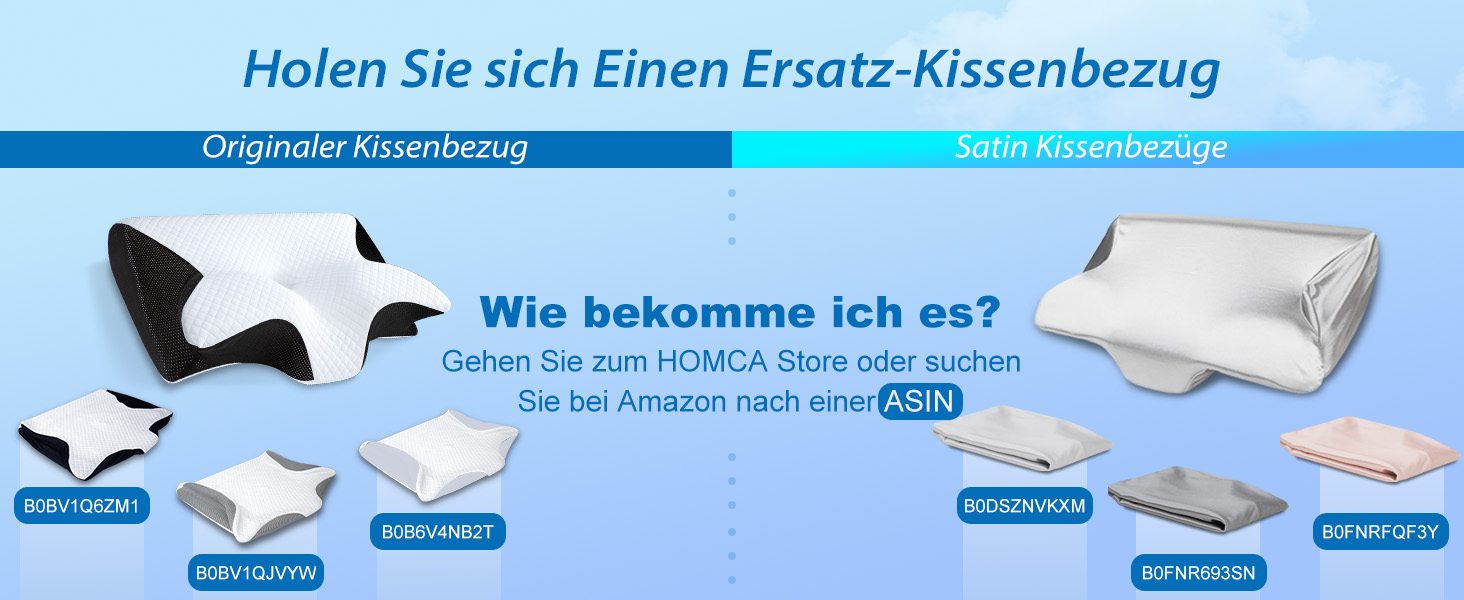 Ергономічна подушка для шиї та голови HOMCA 2 в 1 з ефектом пам'яті (Memory Foam) для всіх позицій сну, 60x40x12/14 см, чорна