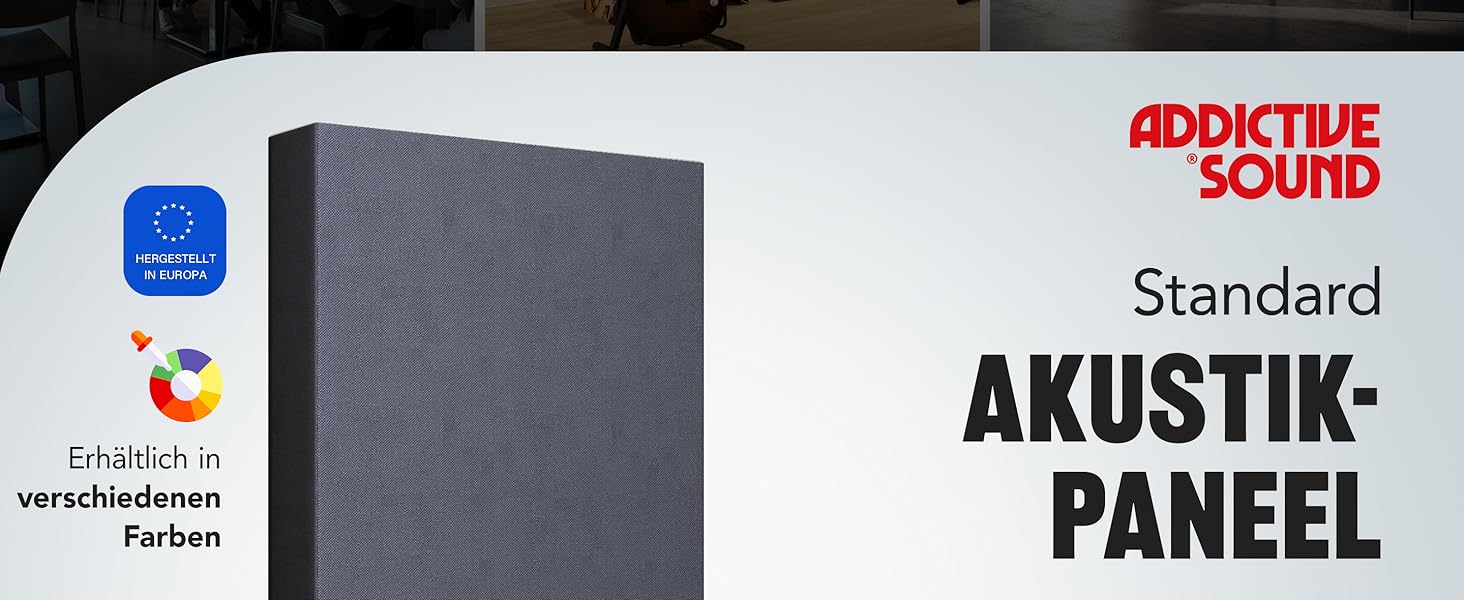 Акустична панель Addictive Sound Schallabsorber Wand Standard для стін та стелі, звукопоглинаюча панель класу A, світло-сіра, 100x50x11 см