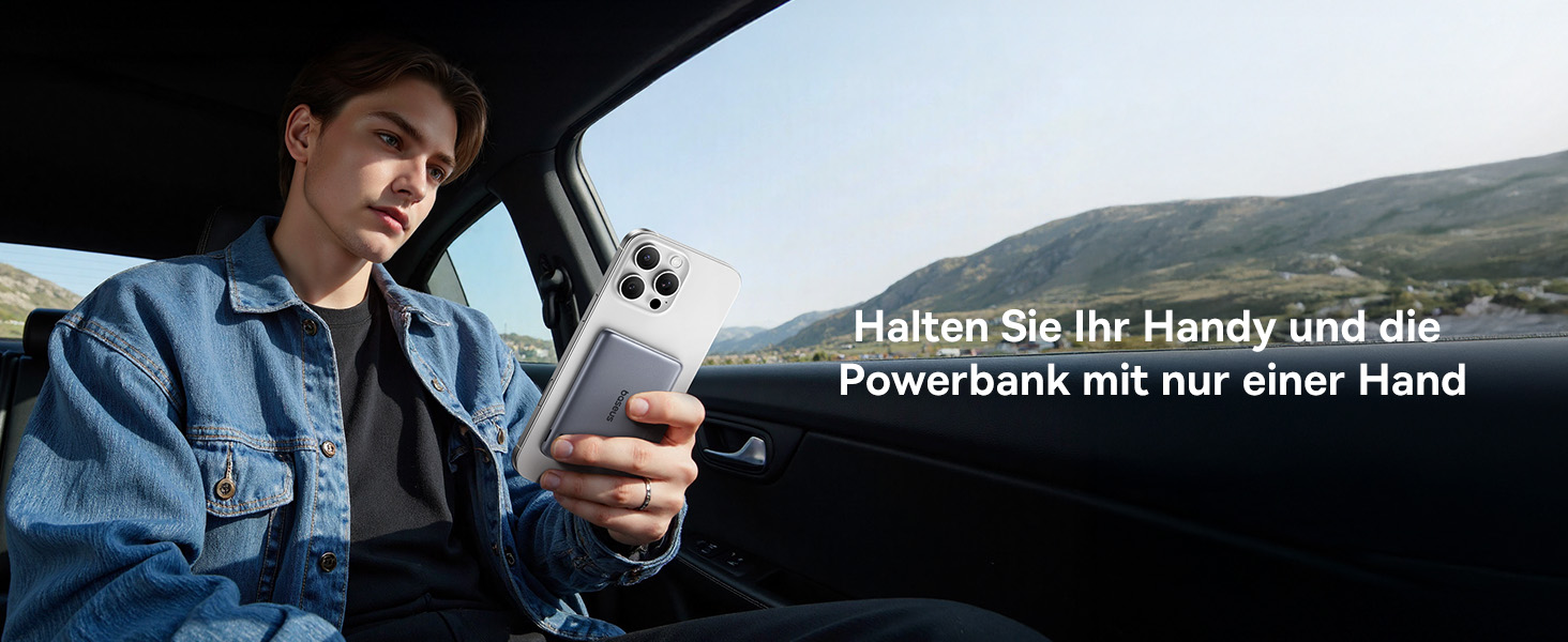 Power Bank Baseus Mini MagSafe 5000mAh з MagSafe, PD 20W, Qi2, сірий колір