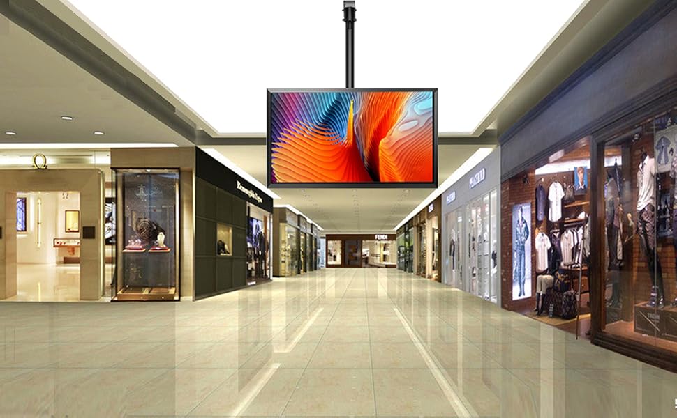 Телескопічний універсальний стельовий кронштейн Techly ICA-CPLB-944S для LED/LCD телевізорів 32-55 дюймів, регулювання висоти 81.8-139.7 см, чорний