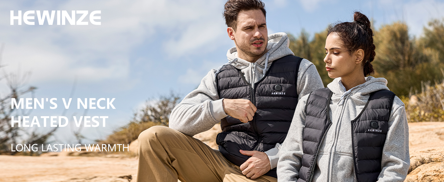 HEWINZE Грілка жилет чоловіча з акумулятором 7.4V - теплий жилет для полювання та активного відпочинку