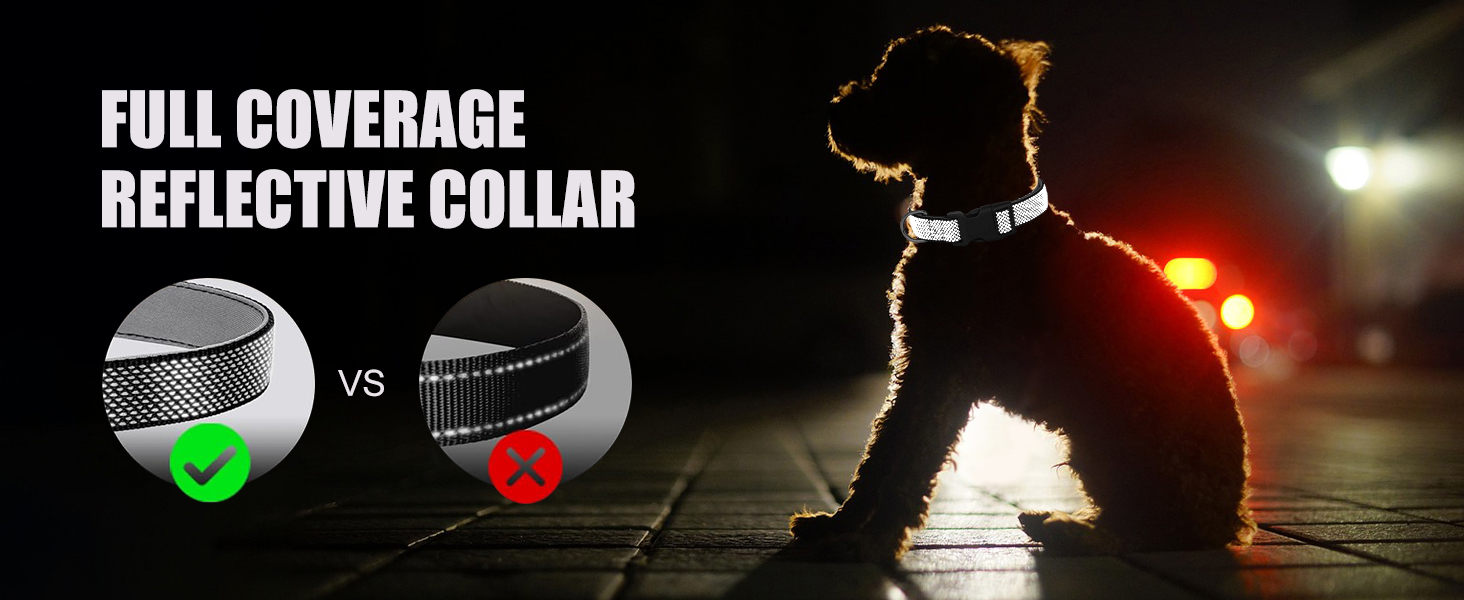 Відбиваючий нашийник для собак Didog з пряжкою, регульований, м'який неопрен, з підкладкою, нейлон, для маленьких, середніх та великих собак, зелений, L: обхват шиї 33-56 см