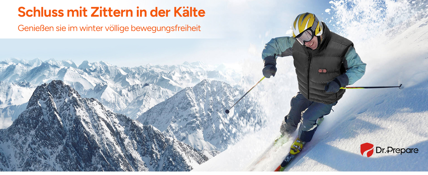 Електрична гріюча жилетка Dr.Prepare для чоловіків та жінок, 3 режими нагріву, 10 зон нагріву, регульована, для активного відпочинку (без Powerbank), XL-XXL