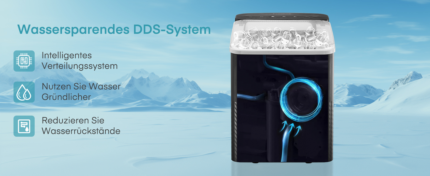 Машина для льоду FOHERE портативна, самоочисна, 14 кг/24 год, 2 розміри, компактний дизайн, керування однією кнопкою, інтелектуальні сповіщення, з лопаткою та кошиком для дому/бару/офісу/кемпінгу (чорний)