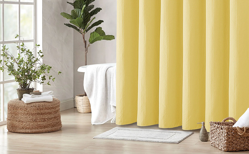 Шторка для душу BTTN вафельна, 180x200 см, антигрибкова, важка, водонепроникна, текстильна, з 12 гачками, зелена