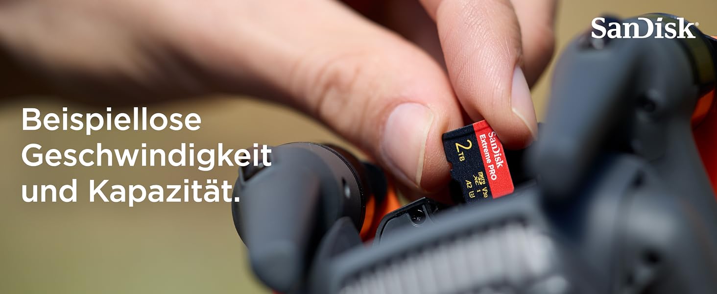 Карта пам'яті SanDisk Extreme PRO microSDXC UHS-I 2TB (A2, Class 10, V30, U3, 200 MB/s) з адаптером та RescuePRO Deluxe для смартфонів, дронів та екшн-камер