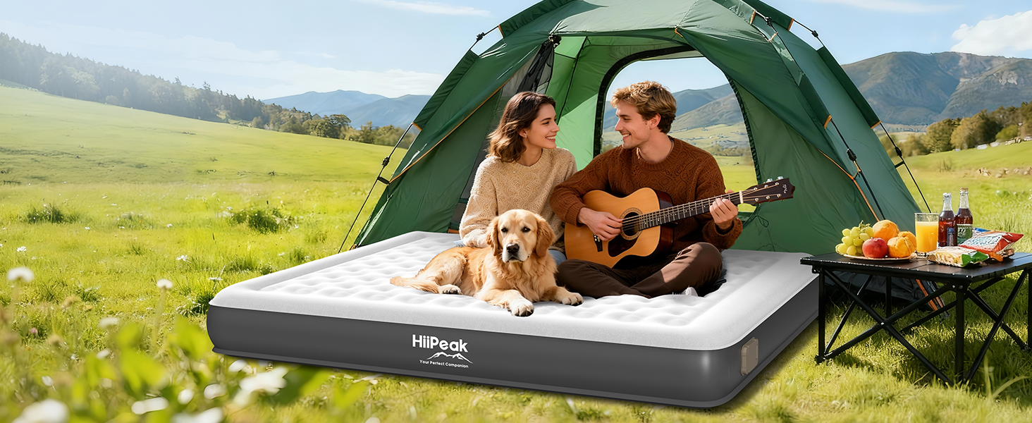 Надувний матрац HiiPeak TPU для 1 особи з електричним насосом - самонадувний, без ПВХ, портативний, до 300 кг