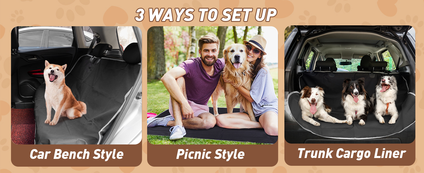 Чохли на сидіння для собак Nobleza, універсальні, чорні, 140x110 см, Oxford, водонепроникні, зносостійкі