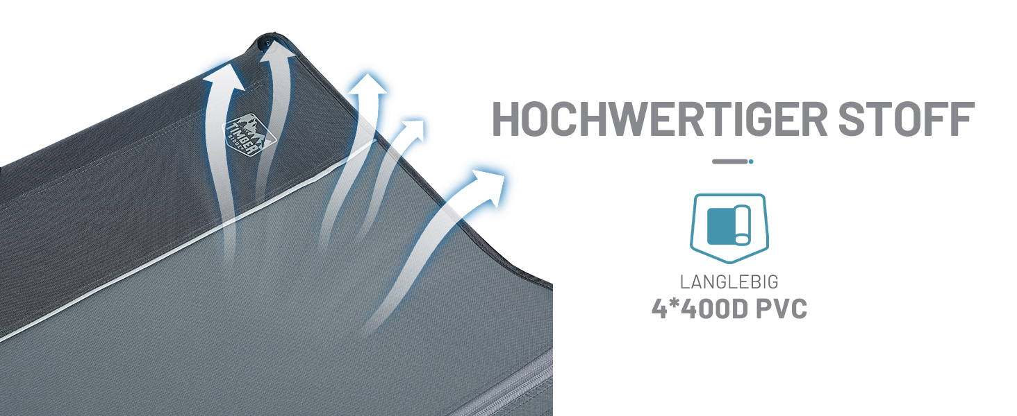 Розкладне кемпінгове ліжко Timber Ridge - легке, зручне, для відпочинку на природі (до 120 кг), сіре