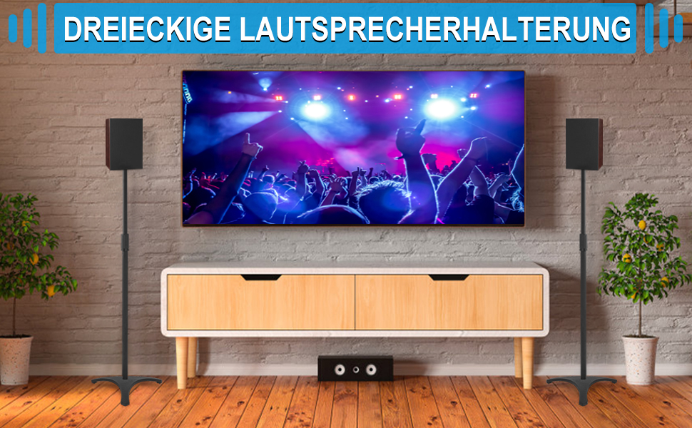 Підставка для колонок, 2 шт., регульована висота 86–127 см, з кабельною організацією, вантажопідйомність 3.6 кг, підходить для P3X-2P