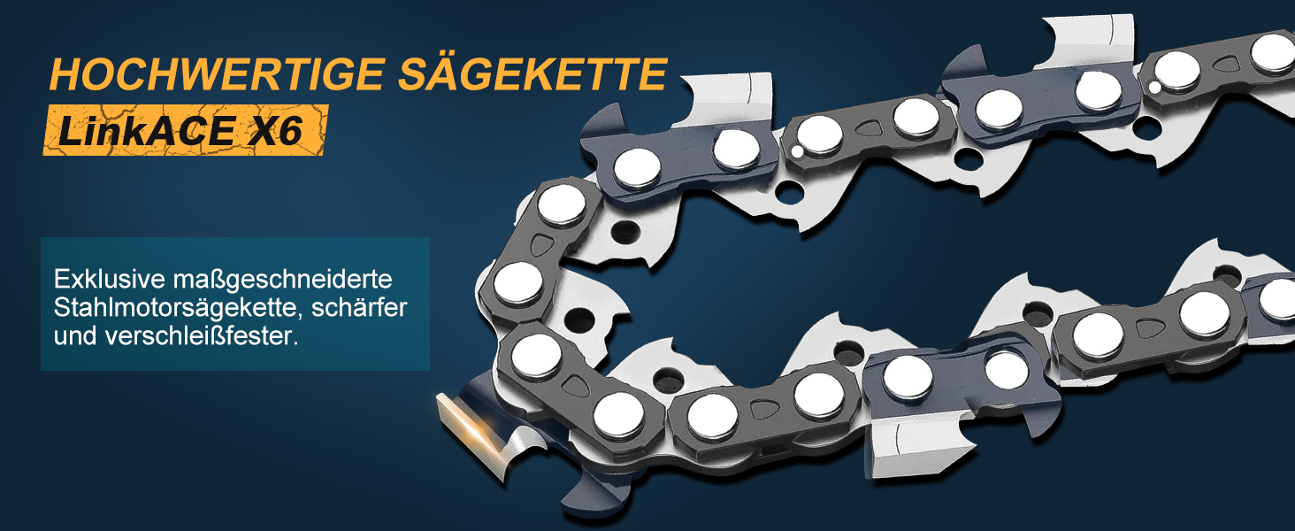 Акумуляторна міні-пила PowerCut X7 6 дюймів з автоматичним змащенням, 8000mAh, 2 акумулятори