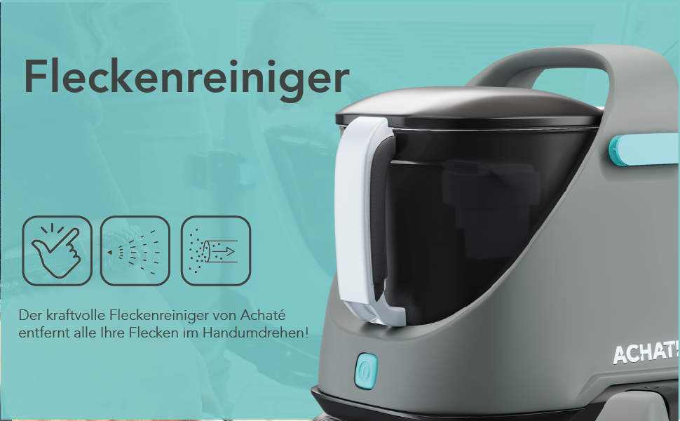 Вагзасув - очищувач плям для килимів, диванів, килимків, м'яких меблів, сходів, авто - потужний килимовий очищувач - пристрій для чищення м'яких меблів 650W, 1,4L, сірий/блакитний