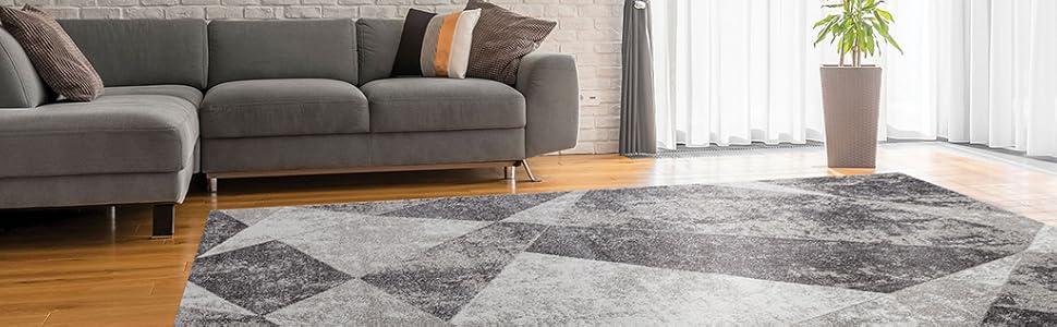 oKu-Tex килим для вітальні [80x150 см] з м'якого короткого ворсу кремового кольору - сучасний килим для дому з хвилястим геометричним дизайном, прямокутний, німецька якість