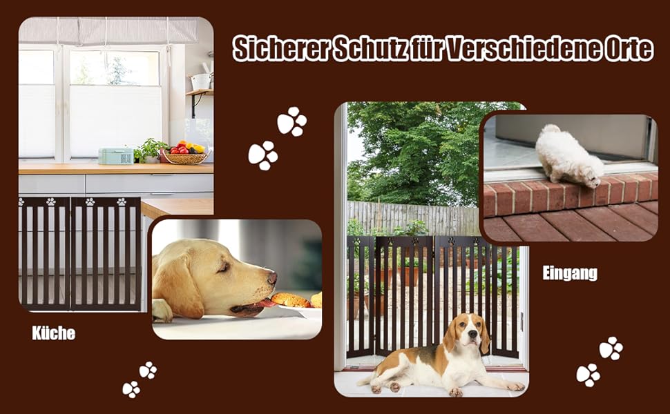 Захисний бар'єр для собак Costway 89 см, дерев'яне огорожа, дитяче ворота, розкладне, для захисту сходів, гнучкий бар'єр (3 панелі, білий)