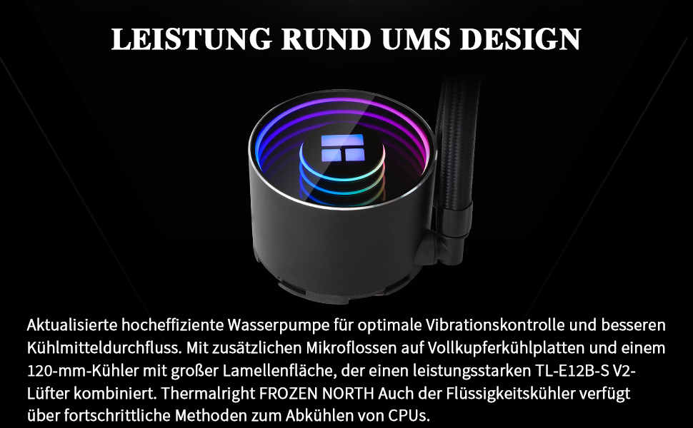 Thermalright Frozen Notte 120 ARGB - рідинне охолодження CPU з RGB підсвічуванням, 120мм, чорний