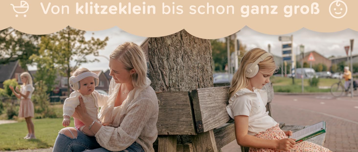 Навушники шумоізоляційні дитячі 3-48 місяців - захист слуху для малюків 25dB, зменшення шуму - м'які дитячі навушники з еластичним та регульованим обручем, бежевий