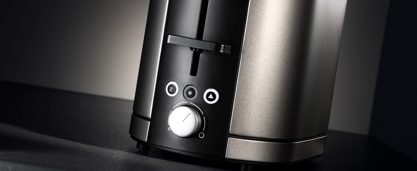 Тостер WMF Lono Silk з нержавіючої сталі, 2 слоти, XXL-насадка для бургерів, 7 рівнів підсмажування, LED-дисплей, широкі слоти, висувна кришка для крихт, анти-відбитки, 900 Вт