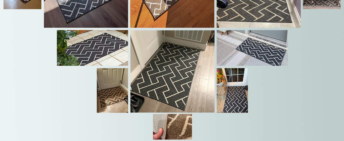 Вологостійкий килимок для дому Black 50 x 80 см: для входу, коридору, саду, дому, тварин. Антиковзка Schmutzfangmatte