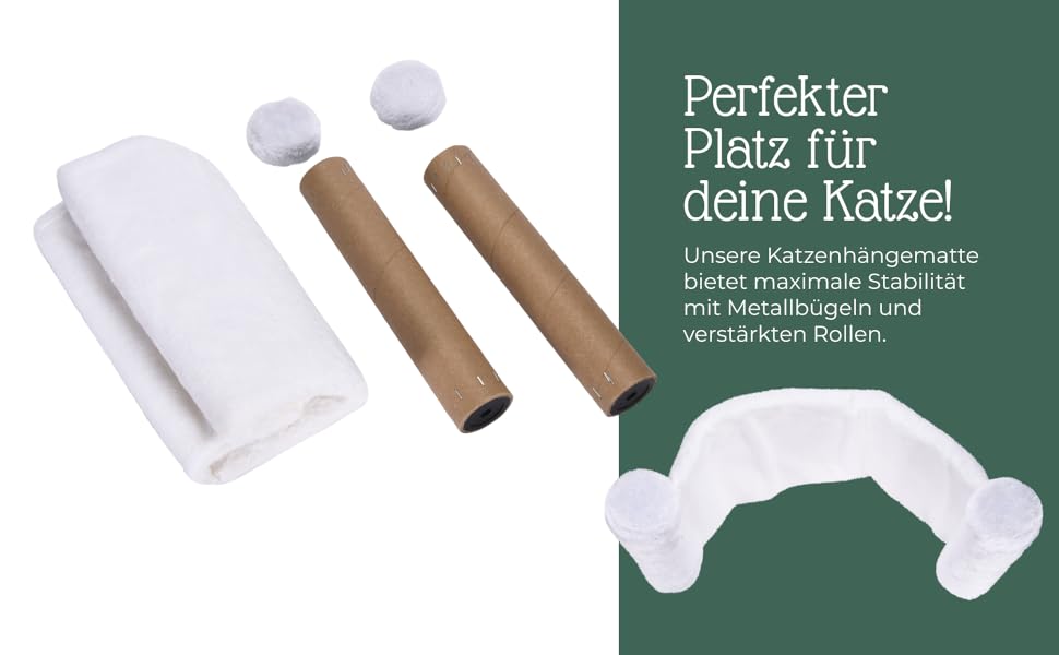 Pfotenolymp® Гамак для котів до 10 кг, настінний, стійкий, екологічний, легкий догляд, для дряпання, заміна підвісу