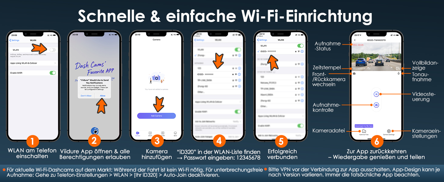 Відеореєстратор iZEEKER 3-канальний 4K з картою 32GB: передній, задній, внутрішній, WiFi 6, нічна зйомка