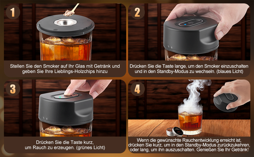 Електричний набір для копчення коктейлів та віскі з 6 ароматами, Infuser для віскі, подарунок для любителів коктейлів