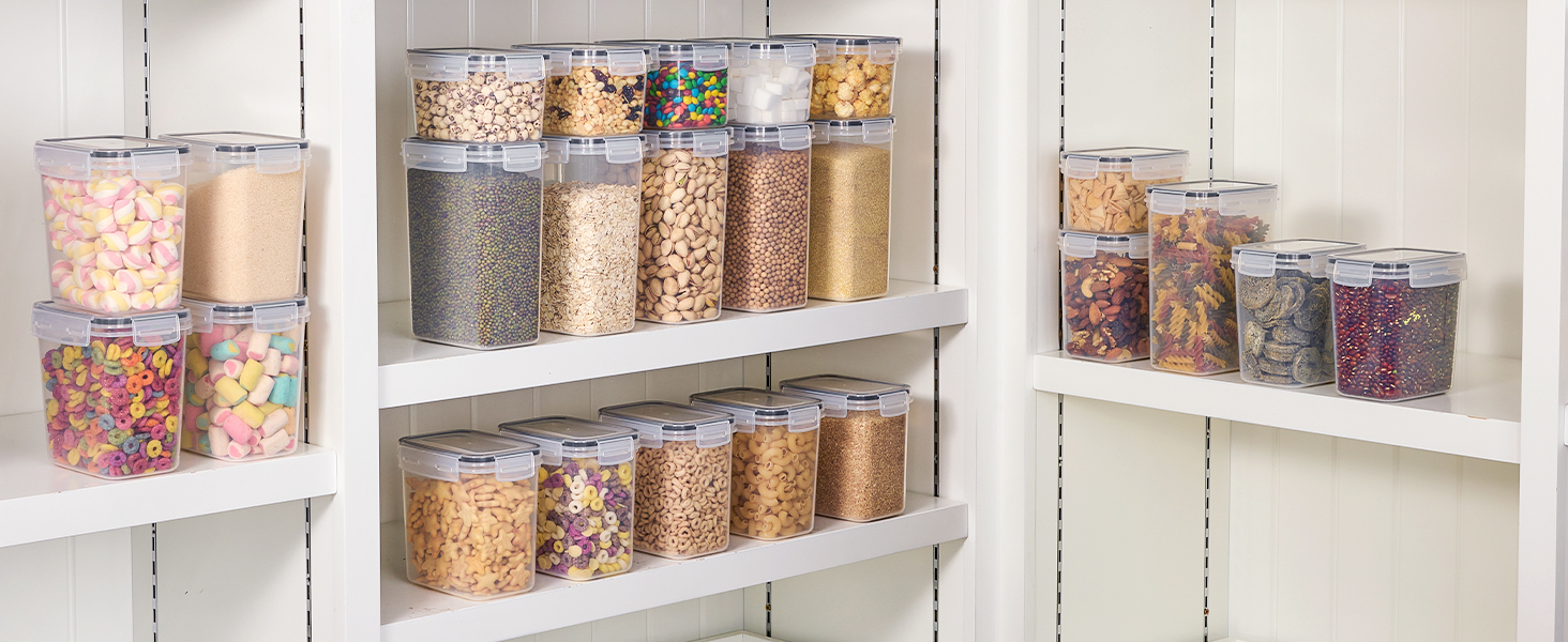 Набір контейнерів для зберігання Vtopmart з кришкою, 24 шт. - BPA-free, для борошна, цукру, круп. З ручкою та етикетками