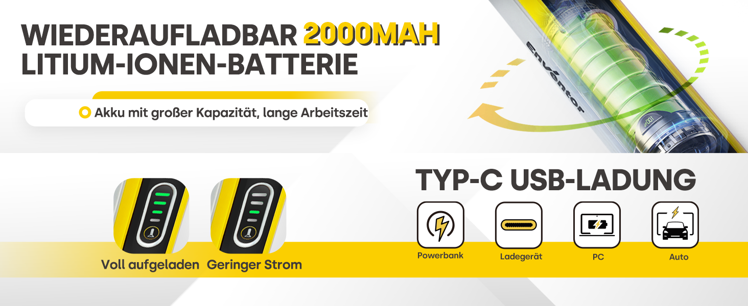 Mini акумуляторний шуруповерт Enventor 6 Nm, 4V, 2000 mAh, LED, USB, 25-Tlg. набір біт