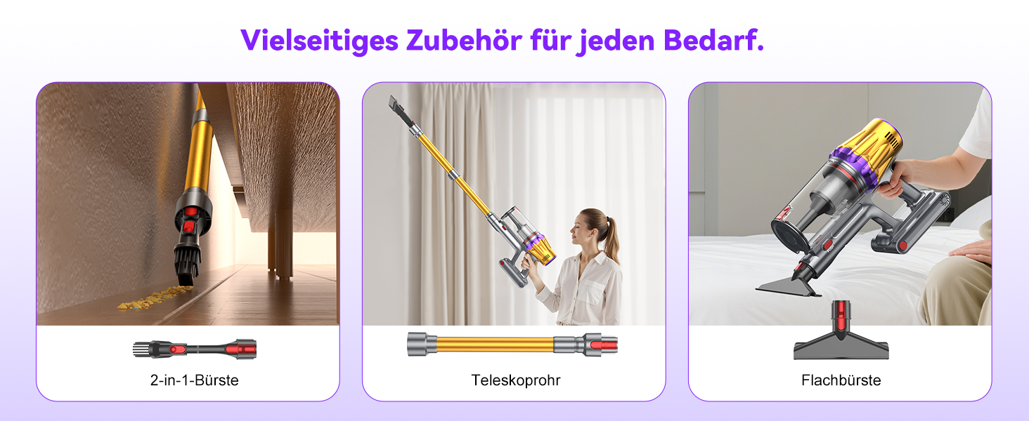 Бездротовий акумуляторний пилосос H9 58000Pa/650W з LED-дисплеєм та антизаплутувальною насадкою для тварин, килимів та твердих поверхонь, золотистий