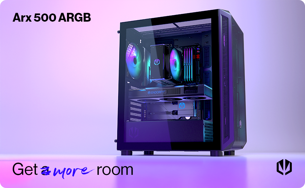 Корпус для ПК ENDORFY Arx 500 ARGB, загартоване скло, 4x140мм ARGB вентилятори