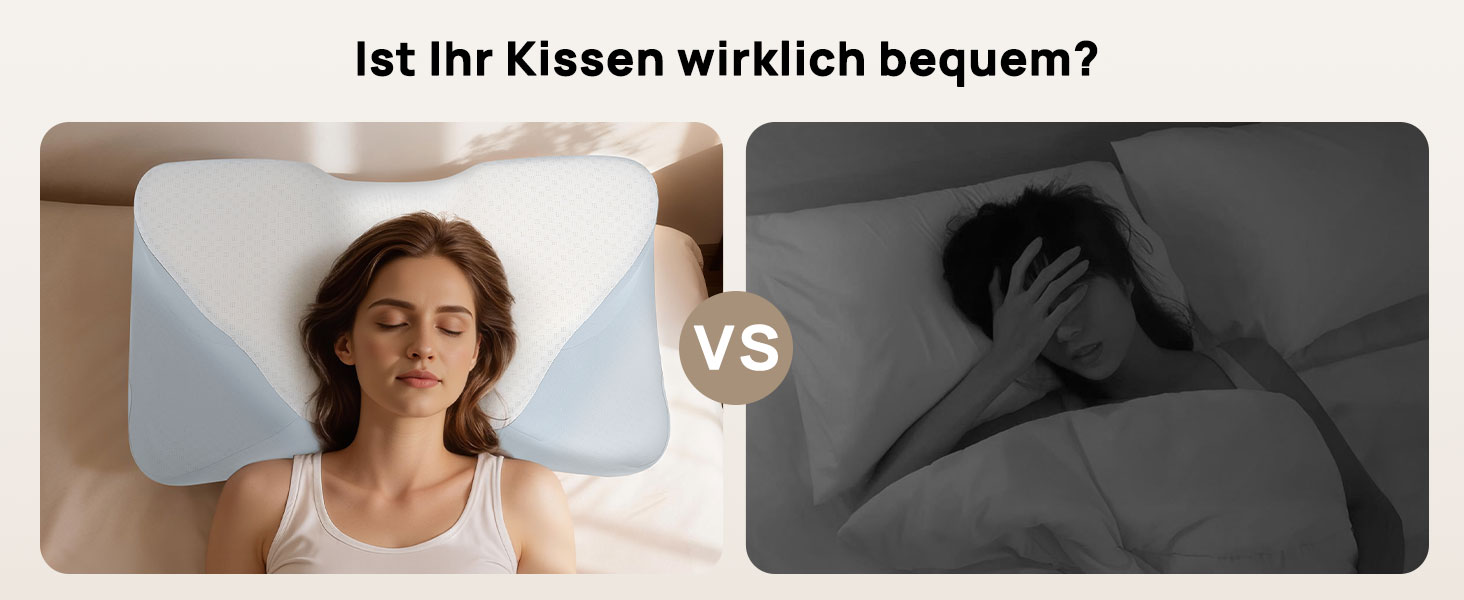 Ергономічна подушка для шиї Feagar у формі метелика з ефектом пам'яті (Memory Foam), синя