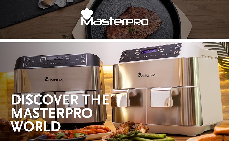 Набір сковорідок MasterPRO Foodies, 4 предмети: 20/24 см, з кришкою, з нержавіючої сталі, для всіх плит
