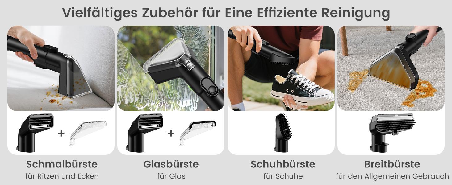 Накладний пилосос для м'яких меблів та килимів - 17kPa, 600W, з набором насадок